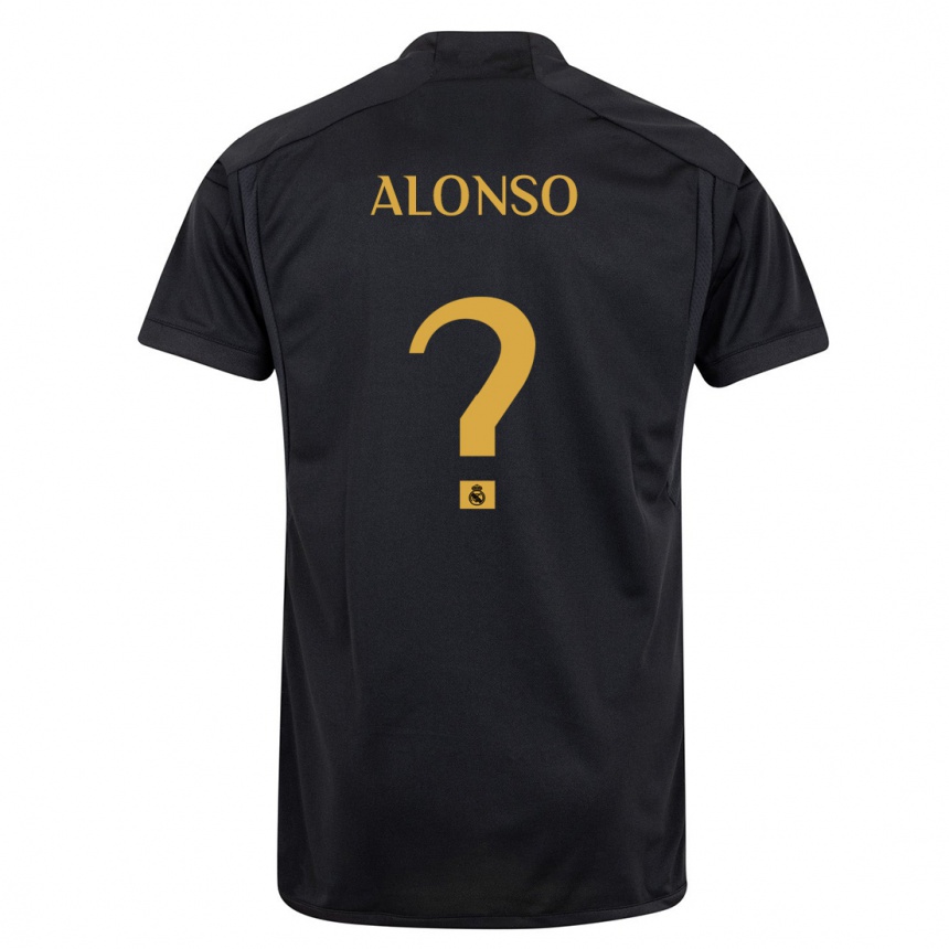 Women  Borja Alonso #0 Black Third Jersey 2023/24 T-Shirt