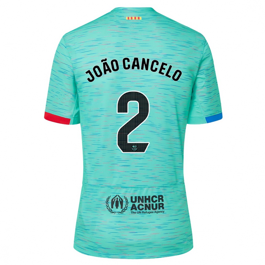 Women  Joao Cancelo #2 Light Aqua Third Jersey 2023/24 T-Shirt