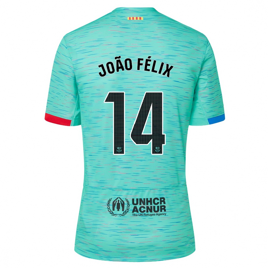 Women  Joao Felix #14 Light Aqua Third Jersey 2023/24 T-Shirt