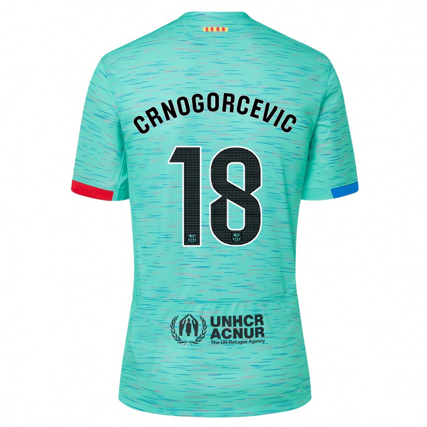 Women  Ana-Maria Crnogorcevic #18 Light Aqua Third Jersey 2023/24 T-Shirt
