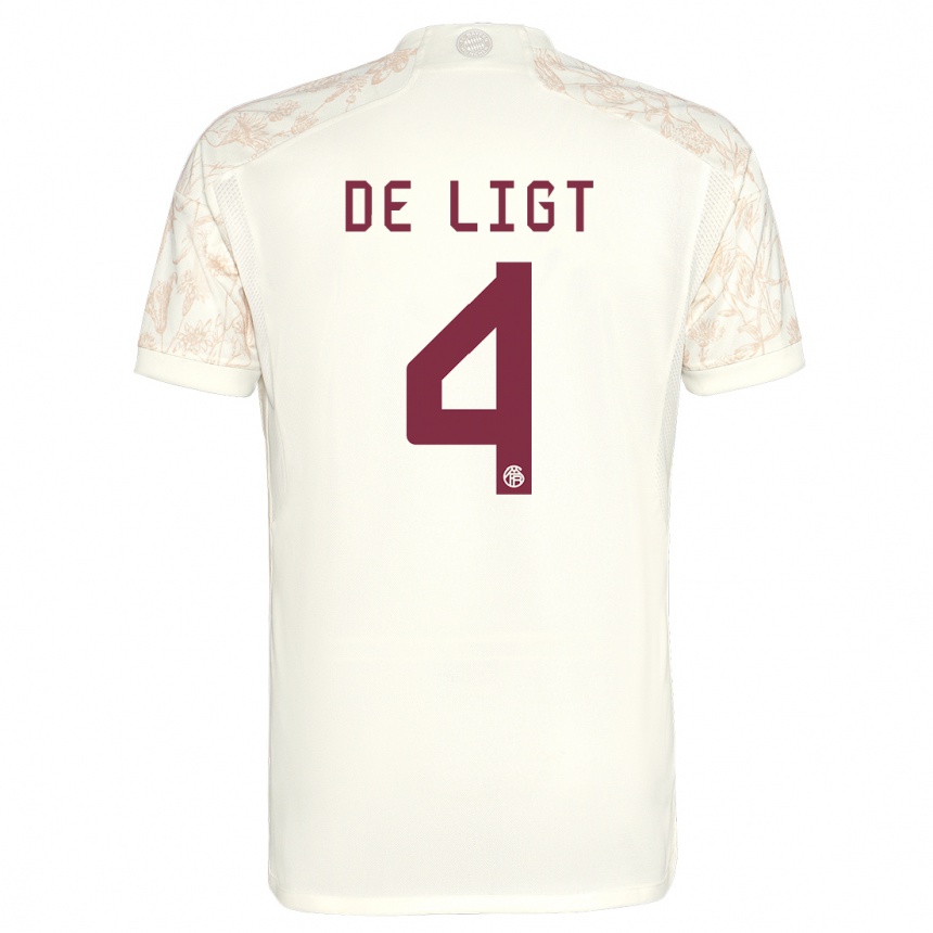 Women  Matthijs De Ligt #4 Off White Third Jersey 2023/24 T-Shirt