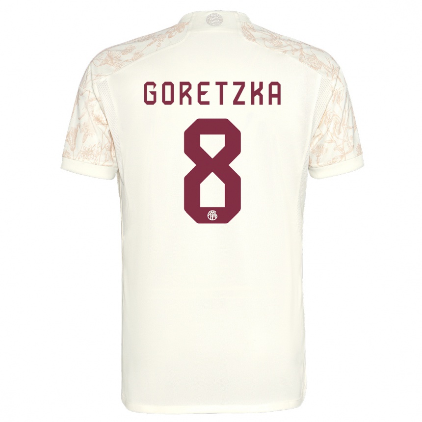 Women  Leon Goretzka #8 Off White Third Jersey 2023/24 T-Shirt