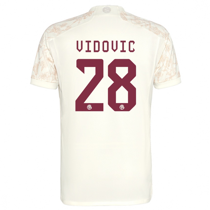 Women  Gabriel Vidovic #28 Off White Third Jersey 2023/24 T-Shirt