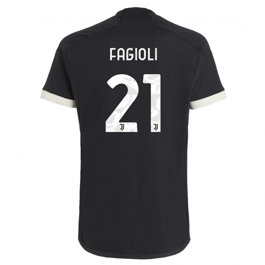 Women  Nicolo Fagioli #21 Black Third Jersey 2023/24 T-Shirt