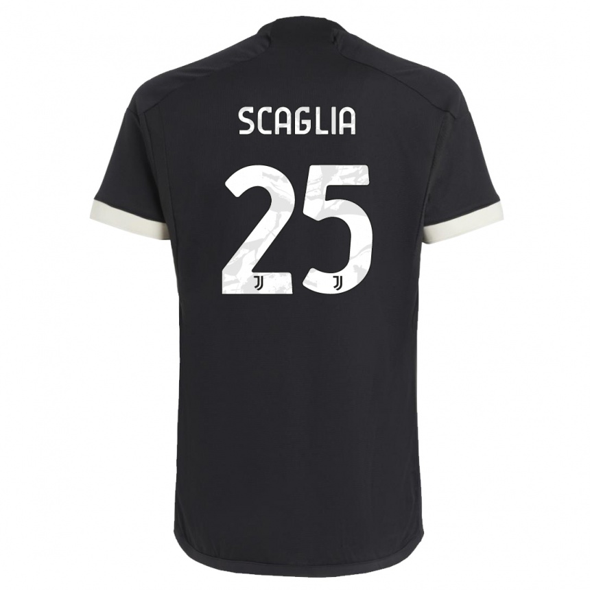 Women  Simone Scaglia #25 Black Third Jersey 2023/24 T-Shirt