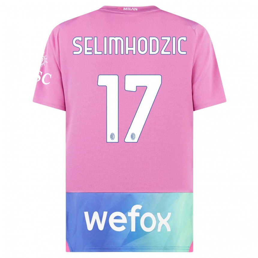 Women  Noa Selimhodzic #17 Pink Purple Third Jersey 2023/24 T-Shirt