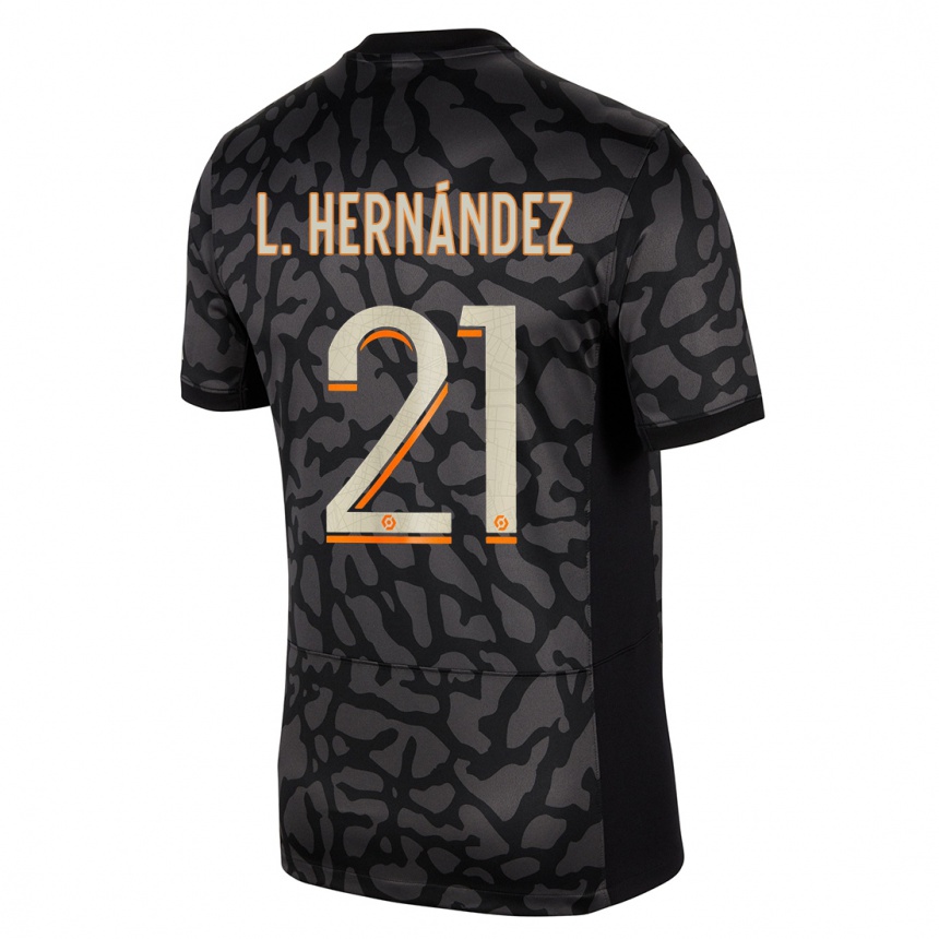 Women  Lucas Hernandez #21 Black Third Jersey 2023/24 T-Shirt
