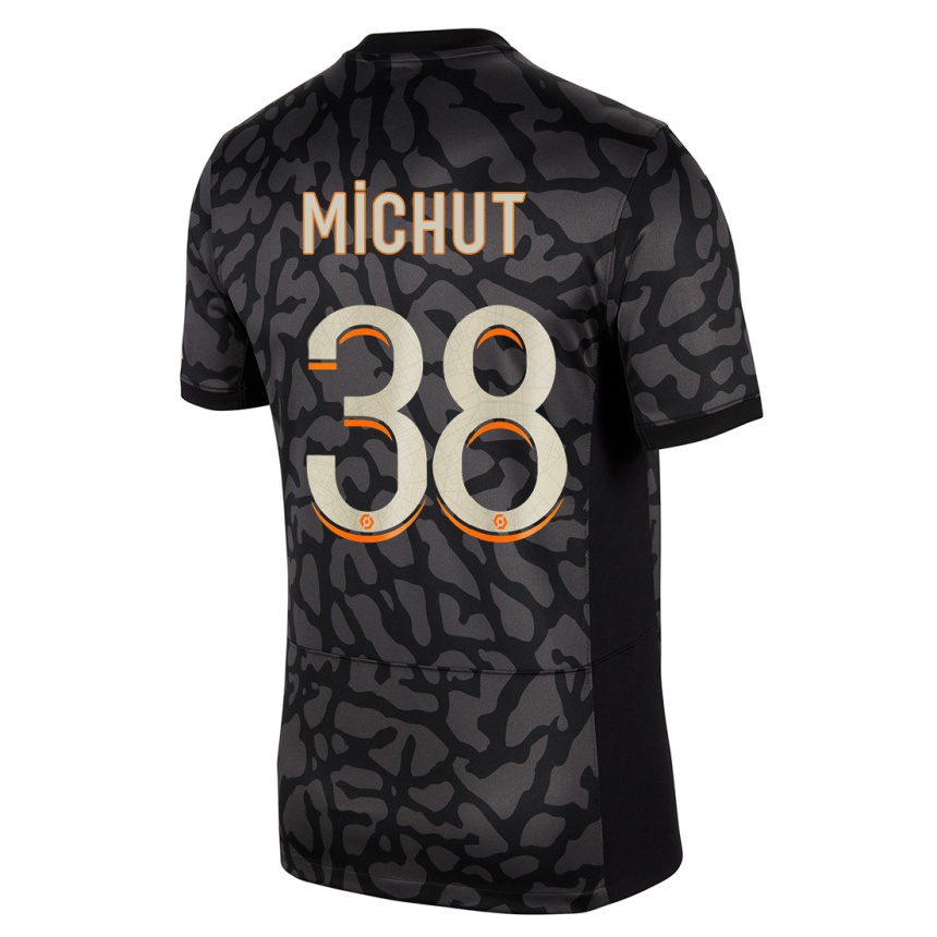Women  Edouard Michut #38 Black Third Jersey 2023/24 T-Shirt