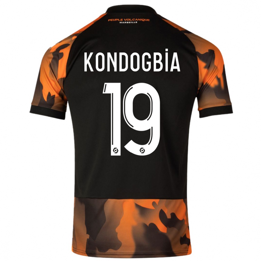 Women  Geoffrey Kondogbia #19 Black Orange Third Jersey 2023/24 T-Shirt