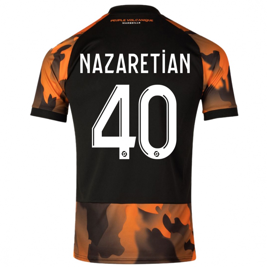 Women  Manuel Nazaretian #40 Black Orange Third Jersey 2023/24 T-Shirt